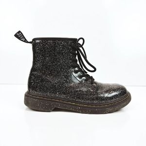 Dr. Martens 1460 Black Cosmic Glitter Lace Up Boots Zipper
